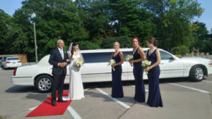 Wedding Limousine Rental Bride and Father